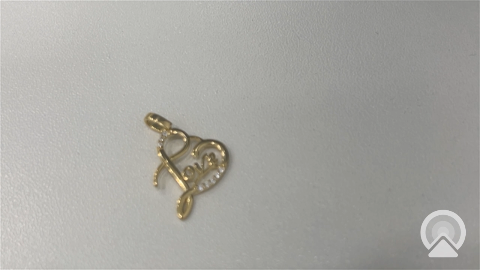 14K Yellow Gold Heart Love Pendant with Cz / Weight: 0.9GR / CPPD4SHR-1