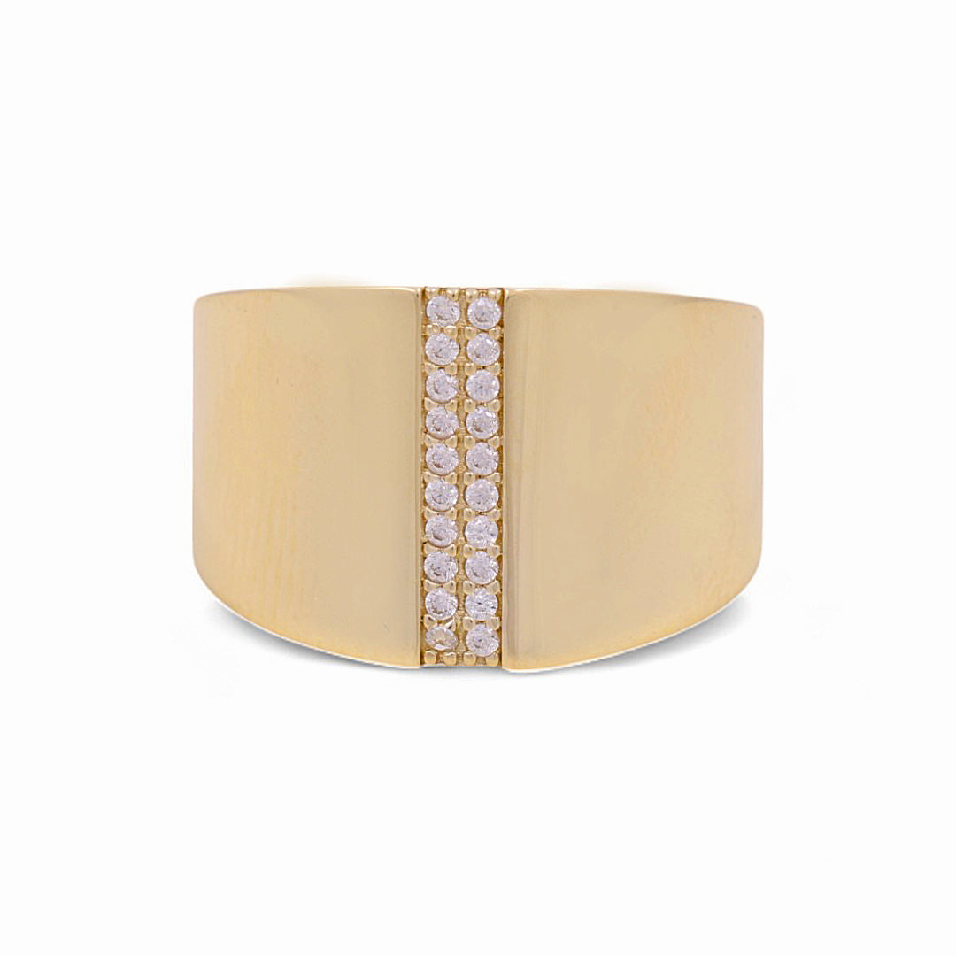 10K Yellow Gold Women's Fashion Ring with Cz / Size: 7 / Weight: 2.7 GR / Y22-955