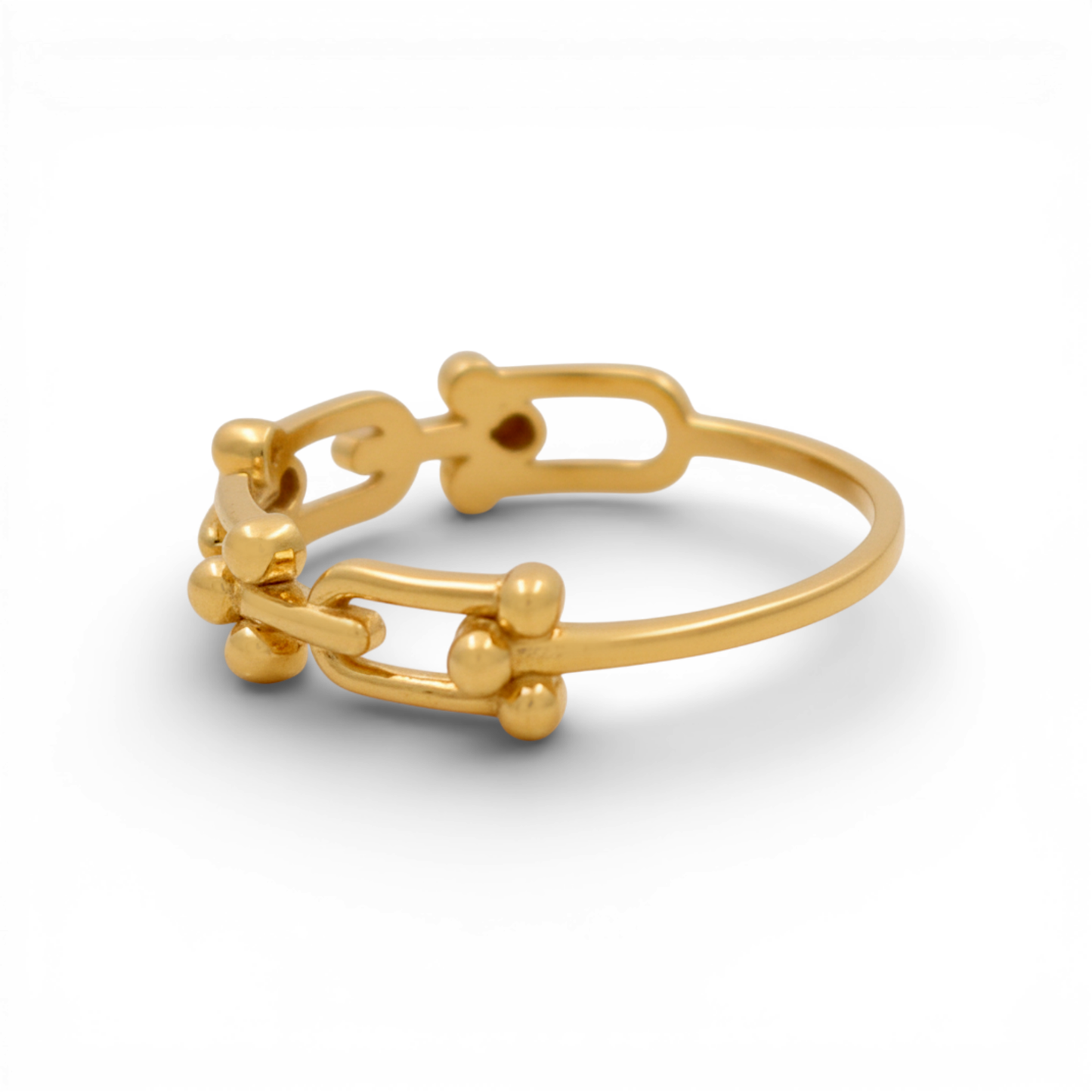 10K Yellow Gold Fashion TT Women's Ring / Size: 7.5 / Weight: 1.7 GR