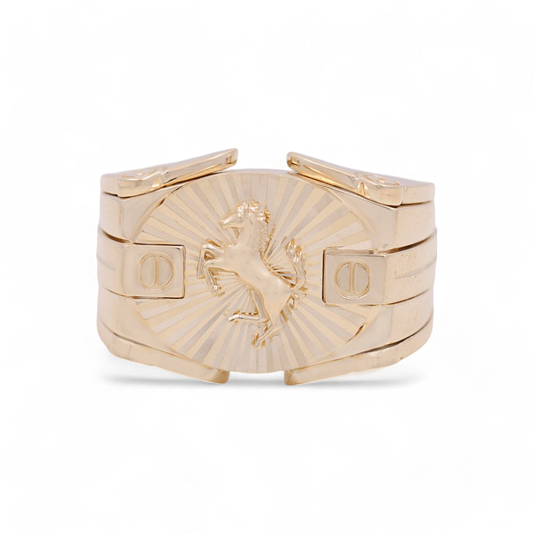 14K Yellow Gold Horse Men's Ring / Size: 11 / Weight: 12.4 GR / 711-99999