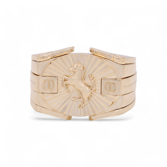 14K Yellow Gold Horse Men's Ring / Size: 11 / Weight: 12.4 GR / 711-99999