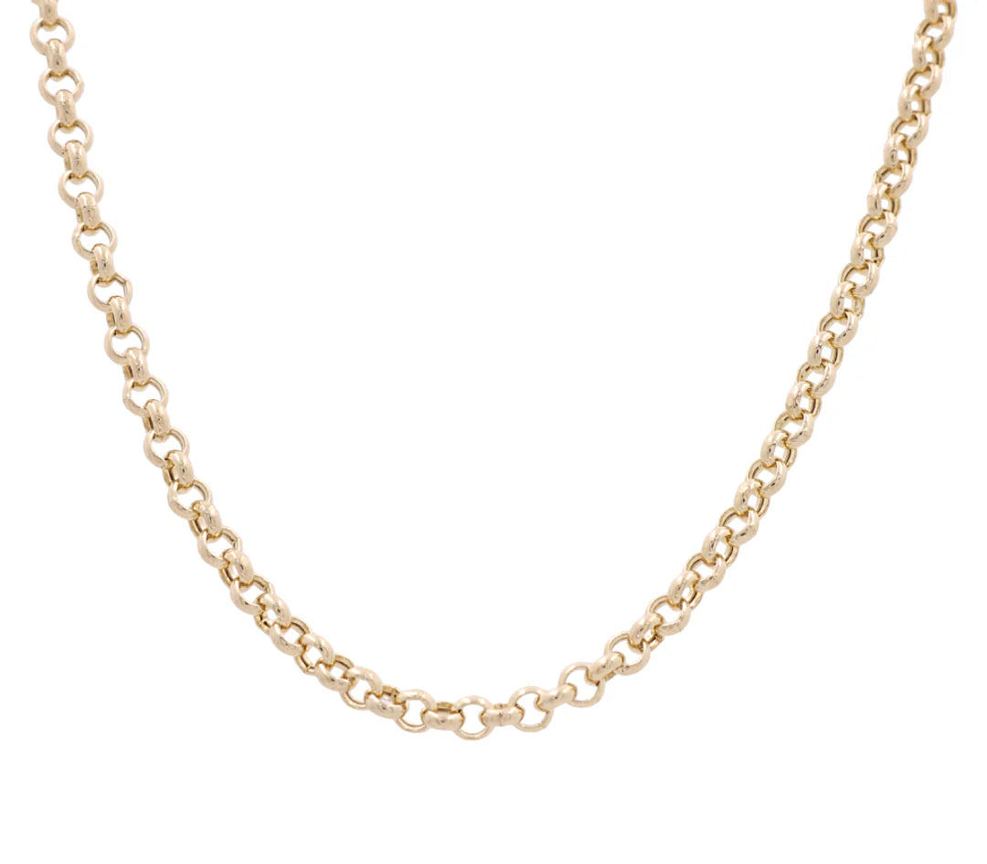 14K Yellow Gold Rolo Light Chain / Size 2mm 16” / Weight: 2.4GR / LCSCH4RL2-16