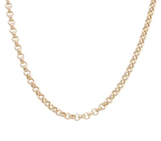 14K Yellow Gold Rolo Light Chain / Size 2mm 16” / Weight: 2.4GR / LCSCH4RL2-16