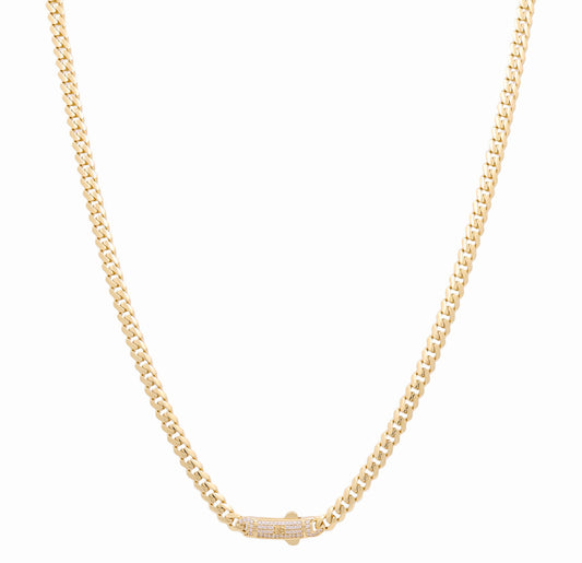 14K Yellow Gold Monaco Chain / Size: 5mm 24" / Stone: Cz / Weight: 24.3gr / DOCH4MON5-24