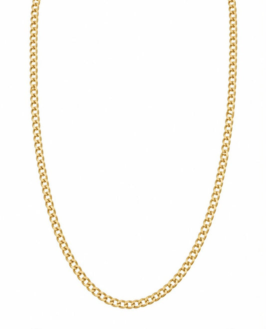 14K FC TF Yellow Gold Solid Curb Chain / Size: 3.8mm 20" / Weight: 7gr / FCCH4CB3.8-20