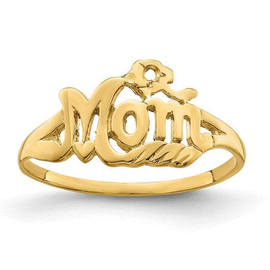 14K Yellow Gold Mom Ring / Size: 7 / Weight: 1.4GR / Y2331
