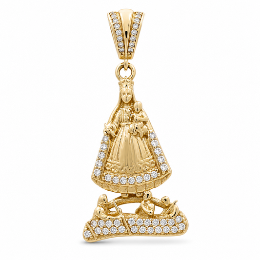 10K Yellow Gold Virgen De La Caridad Pendant / Stone:Cz / Weight: 2.4 GR / DQPD0VC