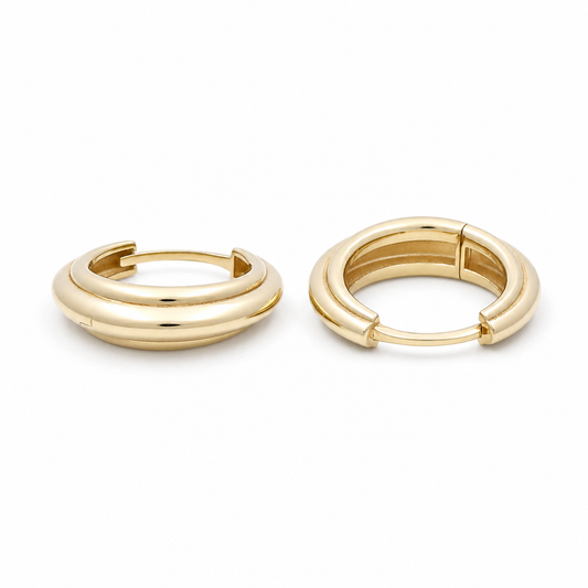 10K Yellow Gold Fashion Hoops Earring / Size: 5mm-14mm / Weight: 2.4 GR / DQEH0FS5x14