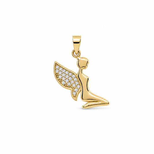 10K Yellow Gold Fairy Pendant with Cz / Weight 1 GR / MGPD0FR
