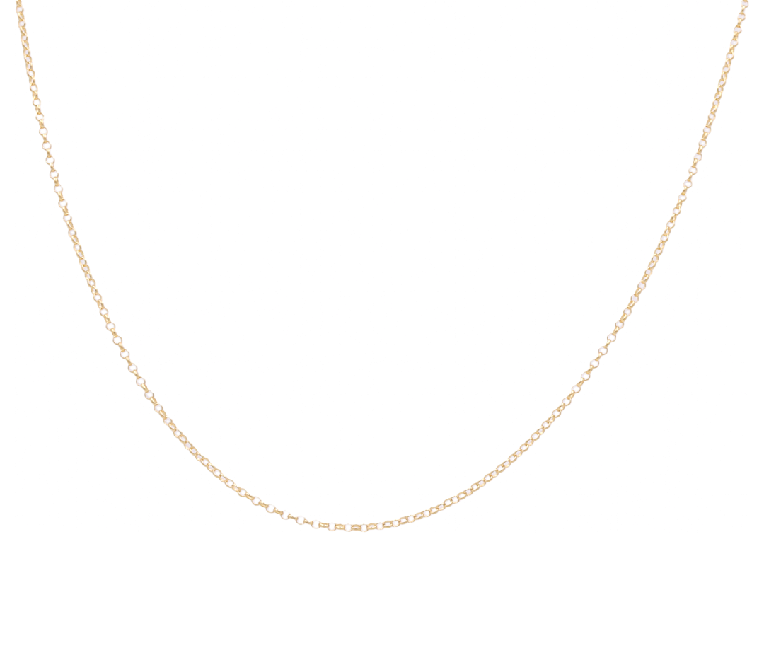 Cadena de eslabones de moda de oro amarillo de 14 quilates / Tamaño: 1 mm 18” / Peso: 1,9 GR / CSLC4-18