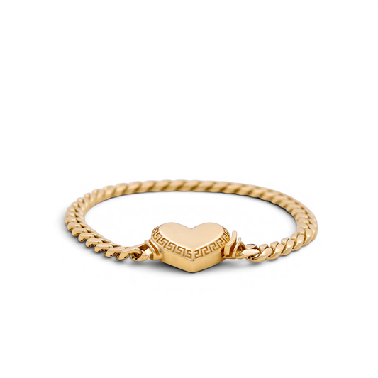 14K Yellow Gold Fashion Women's Bracelet with Heart / CZ / Size: 7.5” / Weight: 11.2 GR