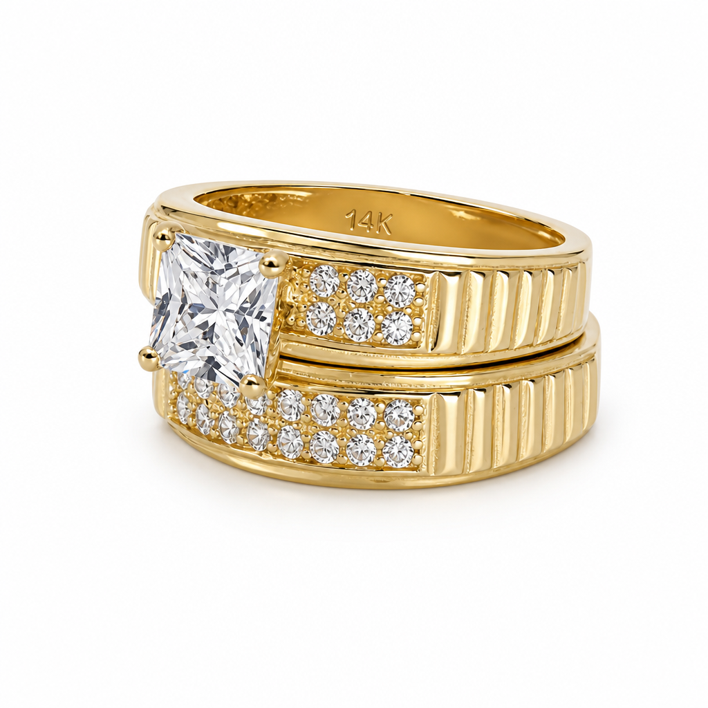 14K Yellow Gold Women’s Bridal Set / Stone: Cz / Size: 7 / Weight: 6.8 GR / KEEWR4BS-48