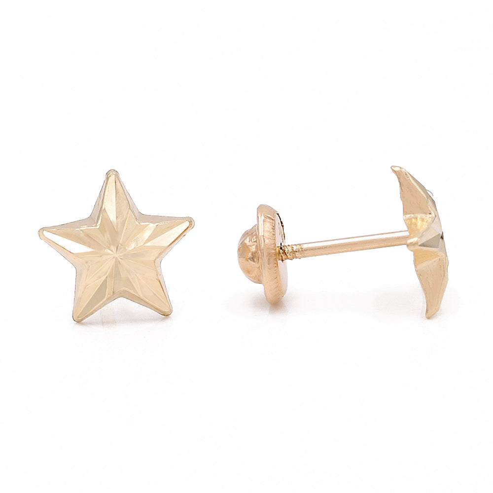 14k Yellow Gold Star Stud Earrings / 6-447401P7