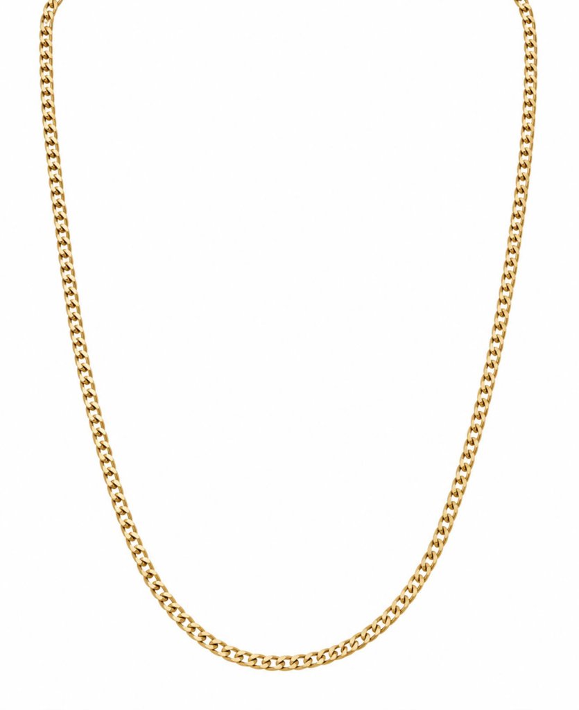 14K FC TF Yellow Gold Solid Curb Chain / Size: 2.5mm 18" / Weight: 4.1gr / FCCH4CB2.5-18