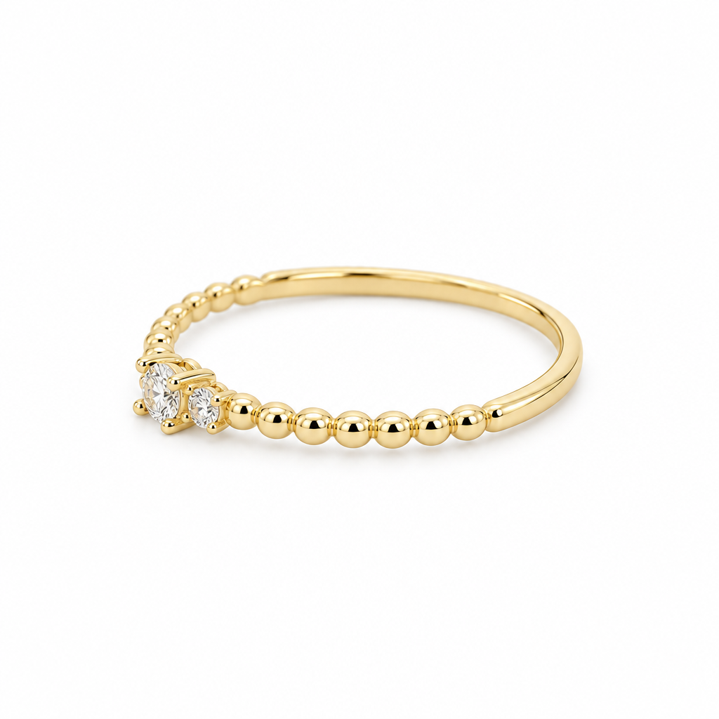 14K Yellow Gold Fashion Women's Ring with Cz / Size: 8 / Weight: 0.8 GR / DQWR4FS-105
