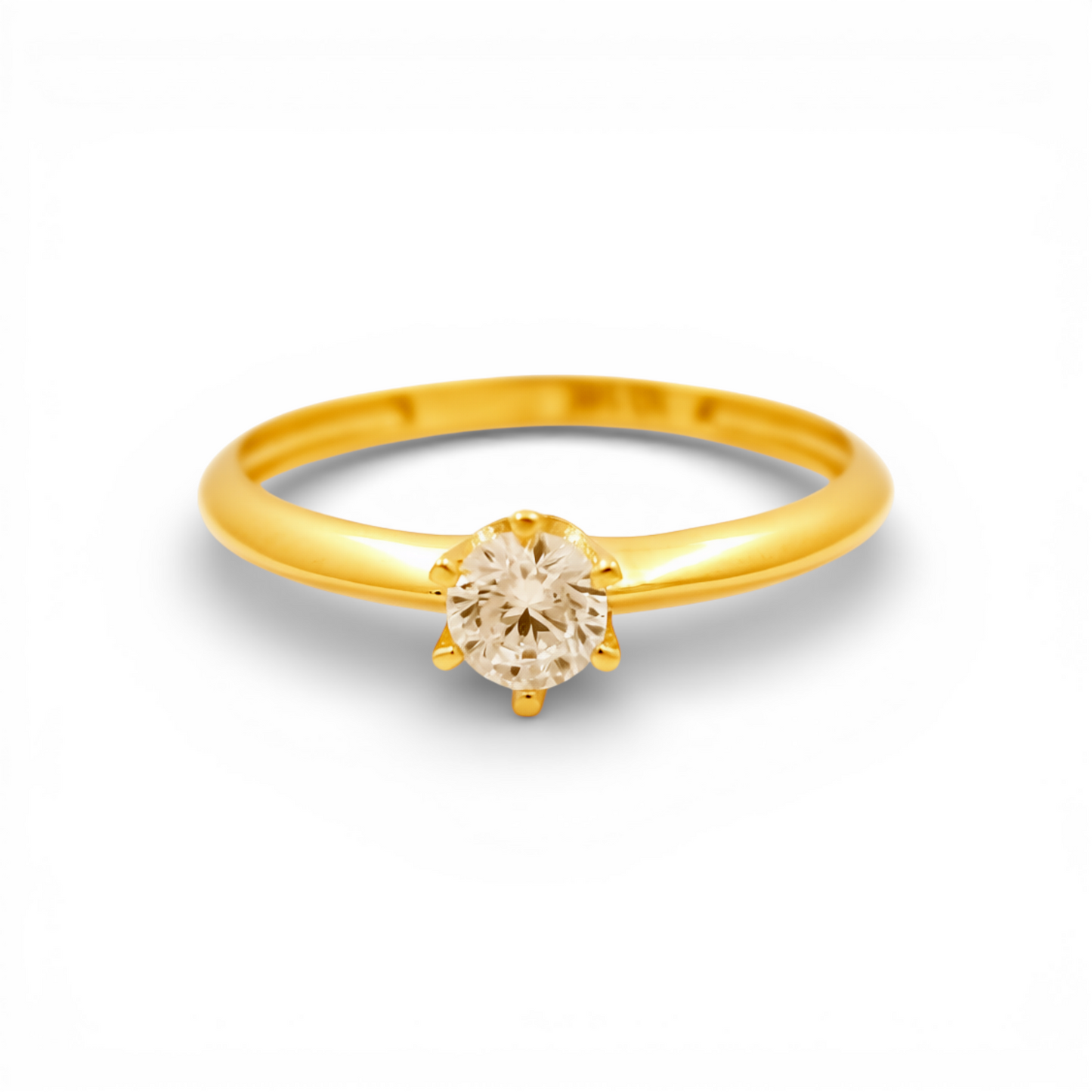 14K Yellow Gold Women's Engagement Ring / Stone: Cz / Size: 7 / Weight: 1.2 GR / P04T-13