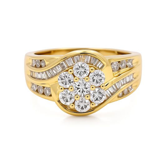 10K Yellow Gold Diamond Women's Engagement Ring / Stone: 1.00CT / Size: 7 / 233611Y