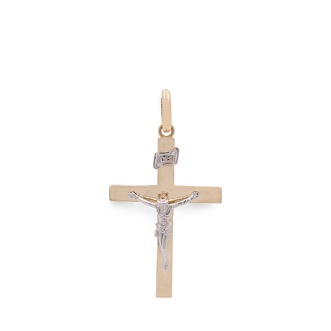 14K Yellow & White Gold Jesus on the Cross Pendant / ISPDTT4CRS-2