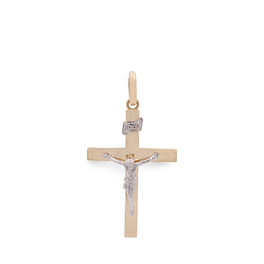 14K Yellow & White Gold Jesus on the Cross Pendant / ISPDTT4CRS-2