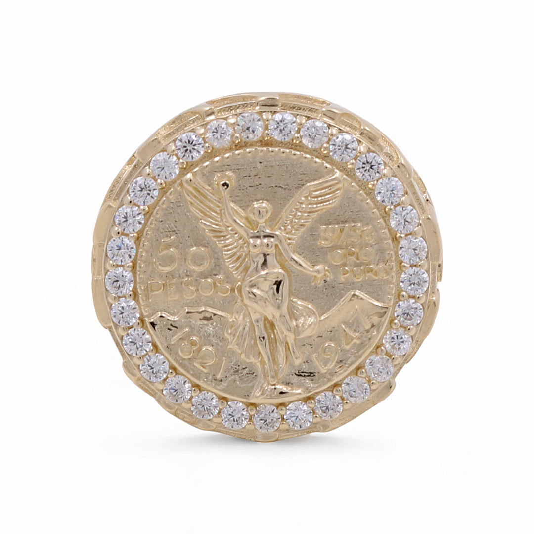 14K Yellow Gold Men’s Fashion Liberty Ring / CZ / Size 10.5 / Weight: 13.7 GR / CCWR4FS-3