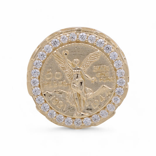 14K Yellow Gold Men’s Fashion Liberty Ring / CZ / Size 10.5 / Weight: 13.7 GR