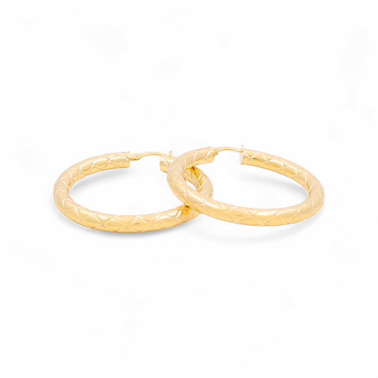14K Yellow Gold Women's Fashion Hoops Earrings / Size: 3.5mmx30mm / Weight: 3.7 GR / 240-00820