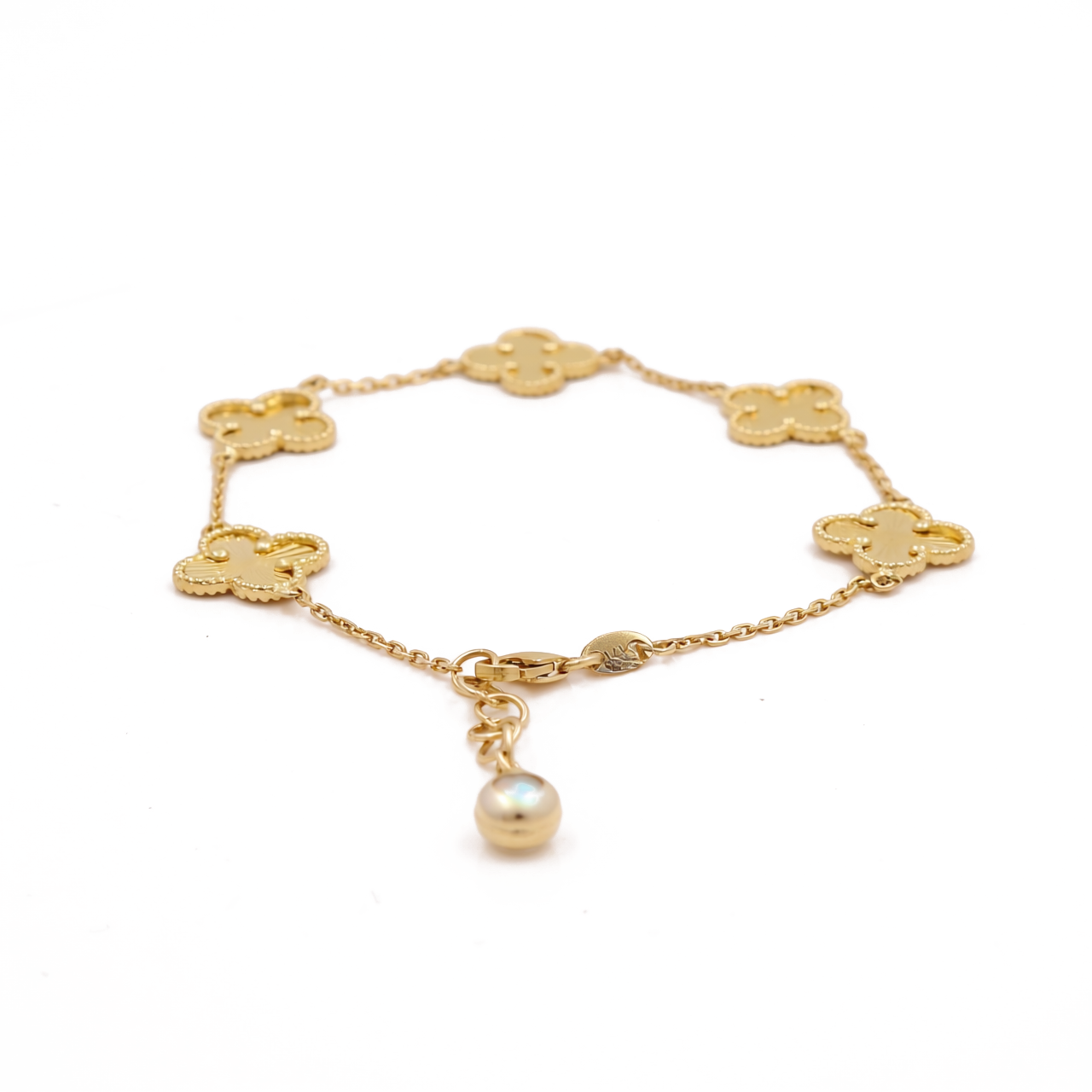 14K Yellow Gold Five Clover Women's Bracelet / Size: 7" 11MM / Weight: 5.3 GR / DOWB4CLV-4