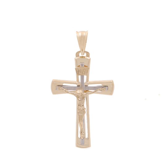 14K Yellow and White Gold Cross with Christ / Weight: 8 GR / ISPDTT4CRS-3
