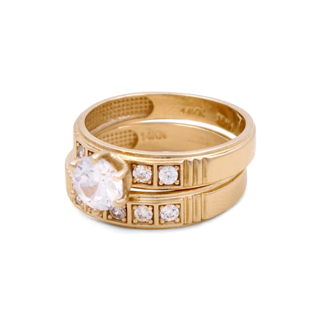 14K Yellow Gold Women’s Bridal Set / Stone: Cz / Size: 7.5 / Weight: 4.5 GR / DEEWR4BS-5