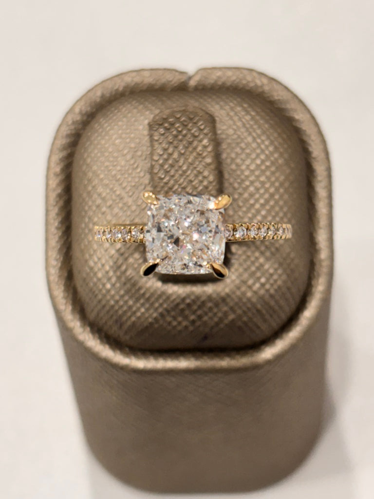 14K Dia Yellow Gold Lab Diamond Woman's Engagement Rung / Size: sz7 / Stone: 2.25 Ct / 124046Y