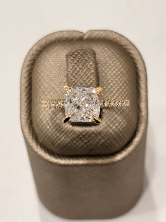 14K Dia Yellow Gold Lab Diamond Woman's Engagement Rung / Size: sz7 / Stone: 2.25 Ct / 124046Y