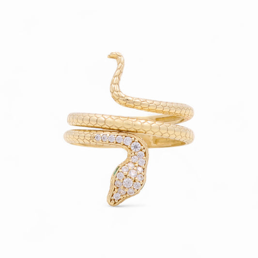 14K Yellow Gold Women’s Snake Ring / CZ / Weight: 3.6 GR / COWR4SK