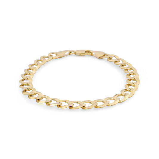 10K Yellow Gold Flat Curb Men's Bracelet / Size: 4mm 8" / Weight: 3.9 GR / FCCSMB0CB4-8