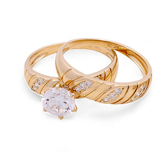 14K Yellow Gold Woman’s Bridal Set / Stone: Cz / Size: 6.5 / Weight: 3.6GR / KEEWR4BS