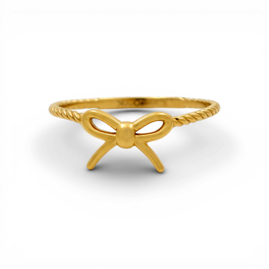 10K Yellow Gold Ribbon Women's Ring / Size: 7.5 / Weight: 1.3 GR / DQWR0RB