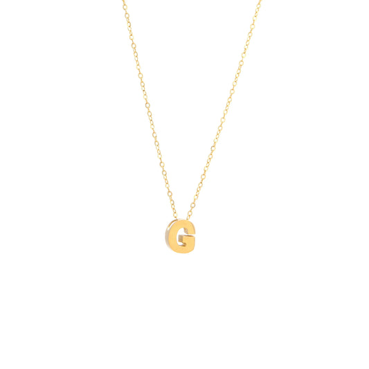 14K Yellow Gold Initial G Necklace / Size: 18"