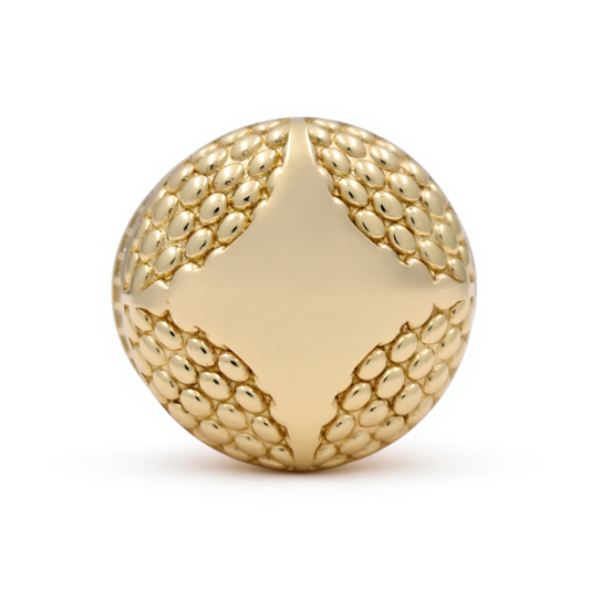 14K Yellow Gold RD Women’s Fashion Ring with Cz / Size: 7 / Weight: 5.4 GR / COWR4FS-163