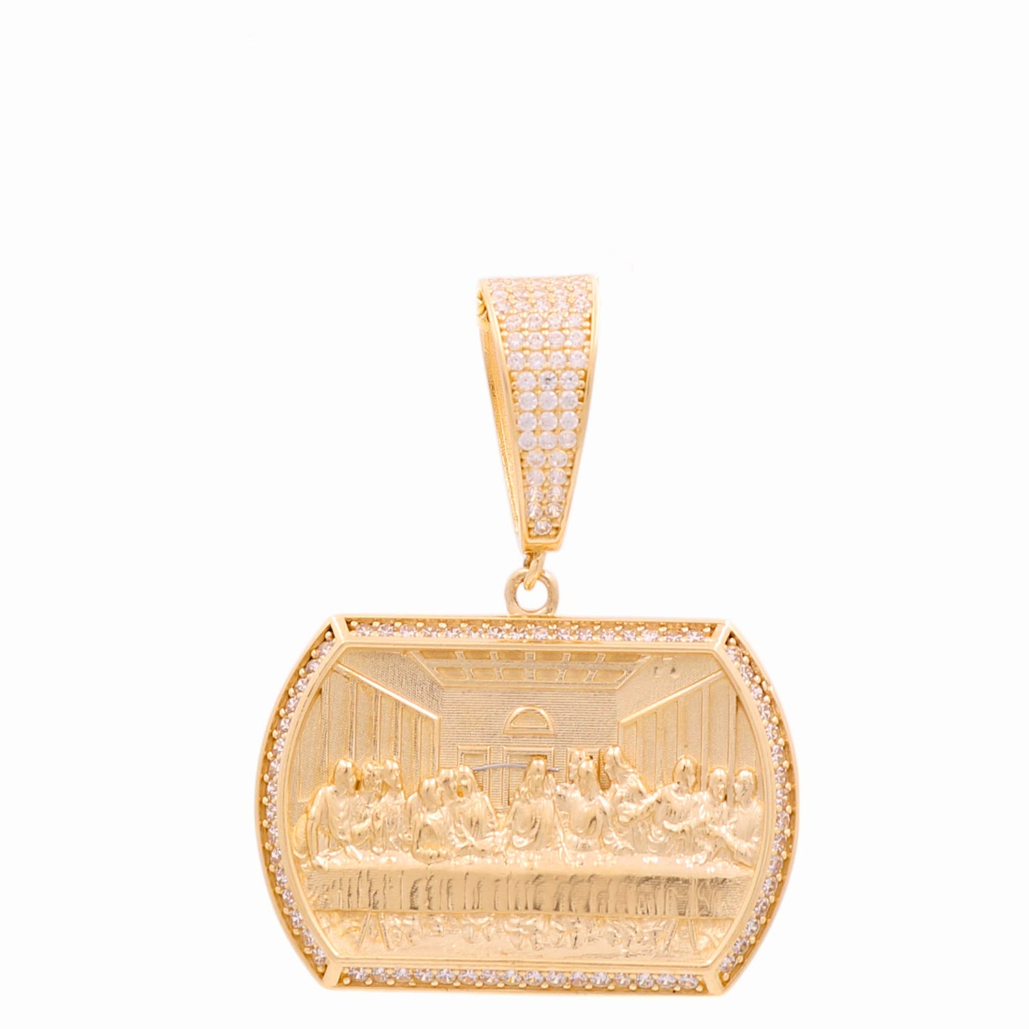 14K Yellow Gold Last Supper Pendant / CZ / Weight: 10.2 GR / DOPD4UC
