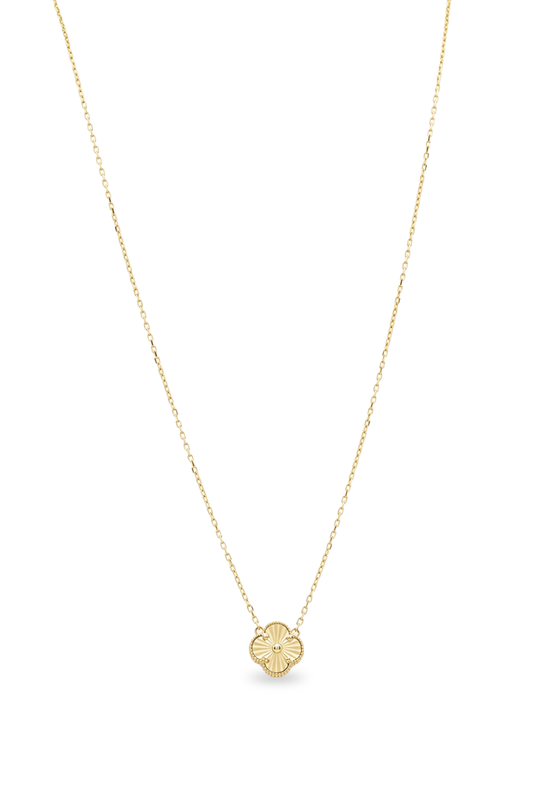 10K Yellow Gold One Clover Women's Necklace / Size: 17" / Weight: 2.9 GR / DQNK0CLV-2