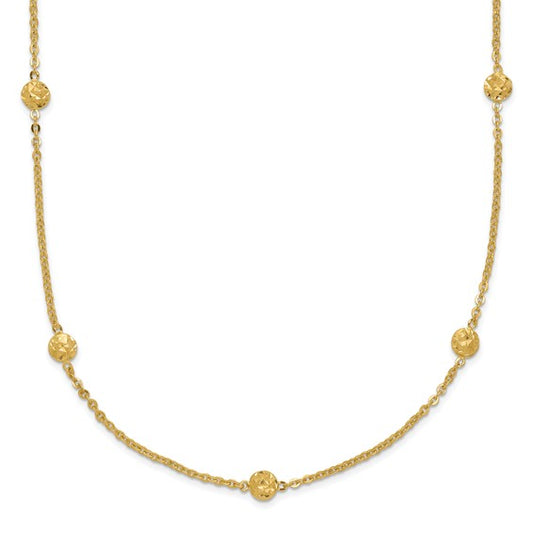 14K Yellow Gold  Diamond-Cut Necklace  / Size: 18'' / Weight: 1.73 GR / SF2463-18