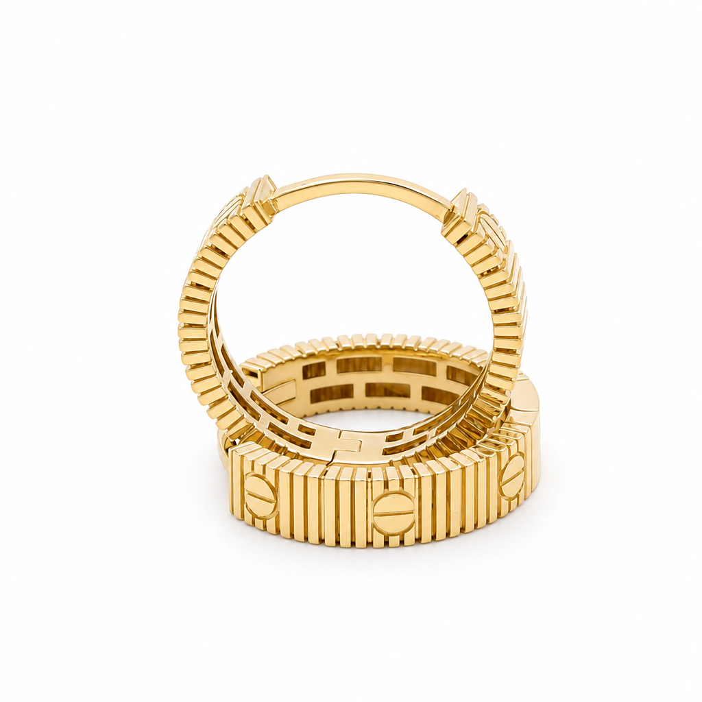 10K Yellow Gold Fashion CT Hoops Earring / Size: 4mm-16mm / Weight: 3.2 GR / DQEH0CT4X16