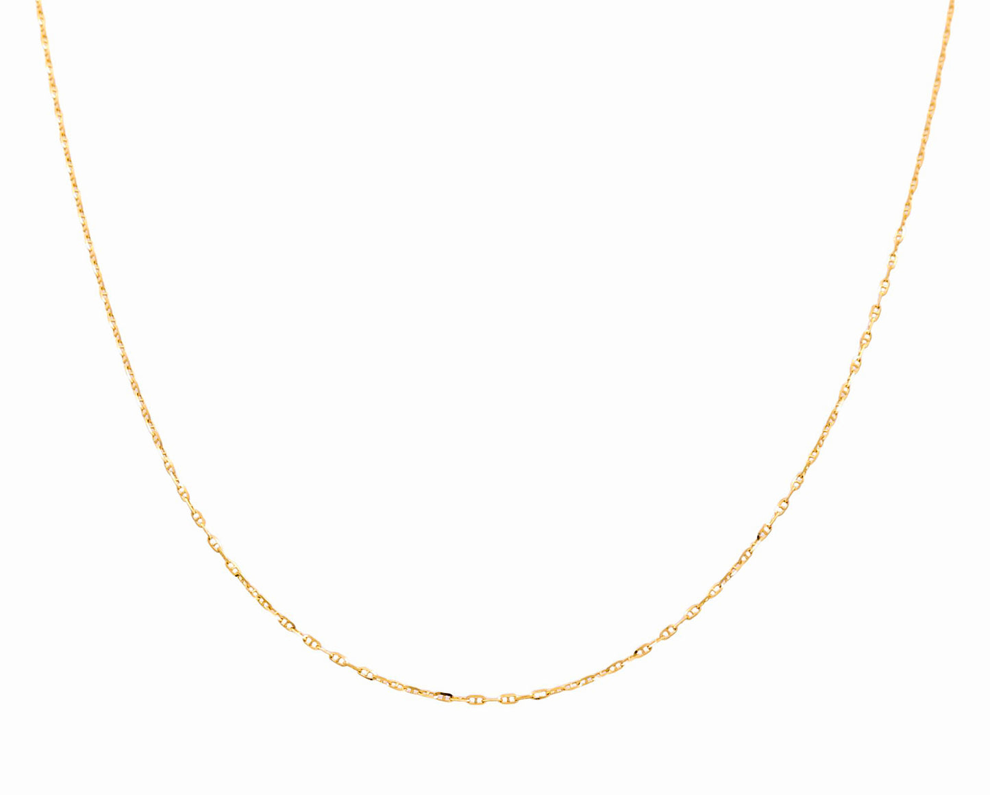 14K Yellow Gold Italian Mariner Chain / Size: 1mm 18" / Weight: 1.9 GR / 655-10151