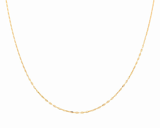 14K Yellow Gold Italian Mariner Chain / Size: 1mm 18" / Weight: 1.9 GR / 655-10151