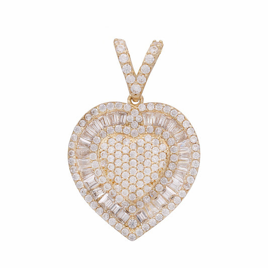 10K Yellow Gold Heart Pendant / CZ / Weight: 3.4 GR / DPPD0HR