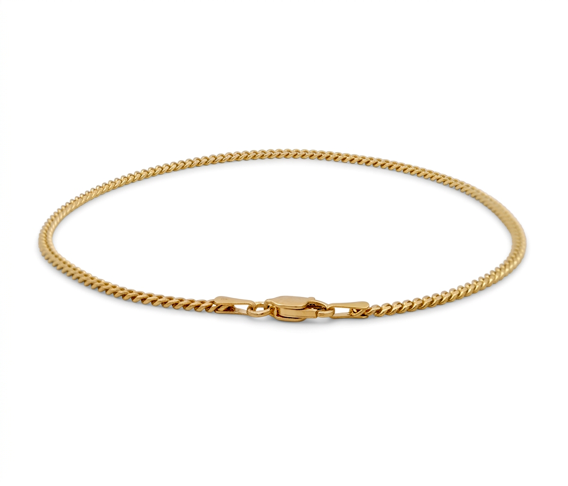 10K Yellow Gold Solid Cuban Link Anklet Bracelet / Size: 2.5mm 10" / Weight: 5 GR / SCCAAB0CL2.5-10