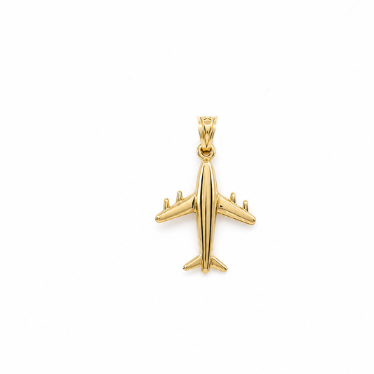 10K Yellow Gold Plane Pendant / Weight 0.6 GR / MGPD0PL