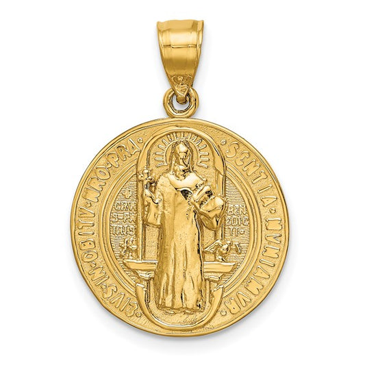 14K Yellow Gold San Benito Medal Pendant / Weight: 3.1 GR