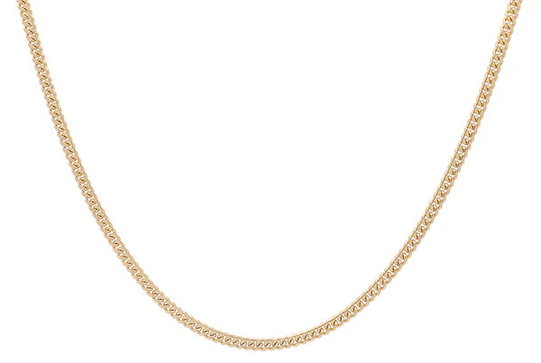 14K Yellow Gold Solid Cuban Link Chain / Size: 3mm 24" / Weight: 17.5 GR / SCCACH4CL3-24