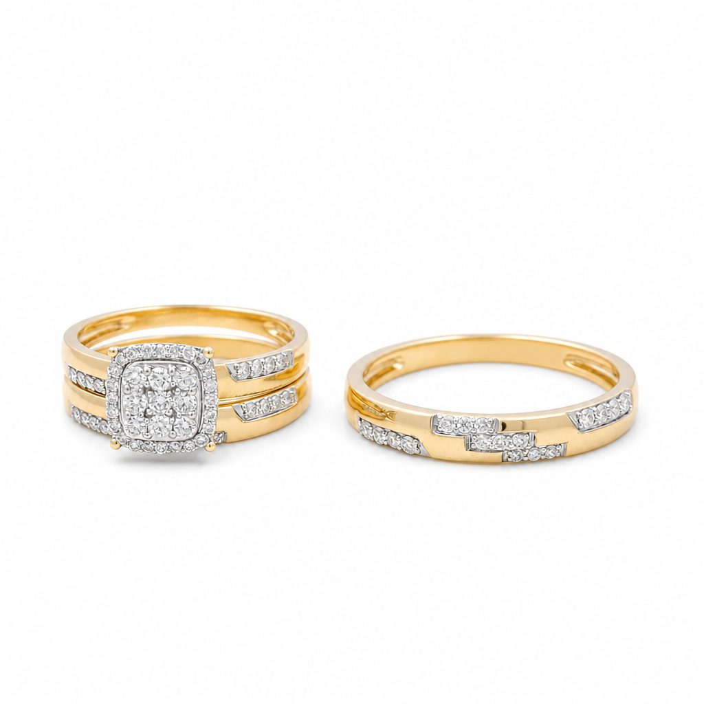 10k Gold Diamond Trio Set / Size: 7/ 10 / Stone: 5/8 ctw