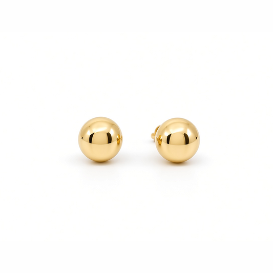 Aretes pequeños de bolitas de oro amarillo 14K / 6-B-8